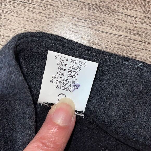 Theory Womens Ferran Flannel Wool Blend Tapered‎ Trouser Pants Charcoal Sz 8 NWT - Picture 8 of 11